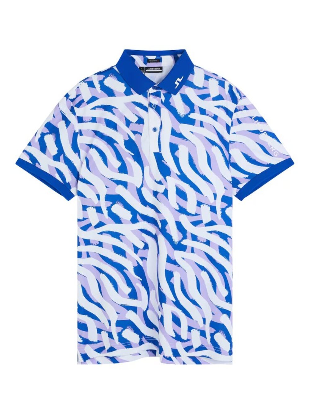 J. Lindeberg Tour Tech Regular Fit Print Polo Short Sleeve Purple Painted Zebra